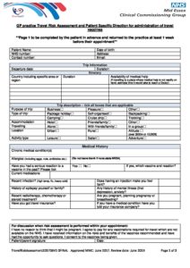 travel insurance medical questionnaire