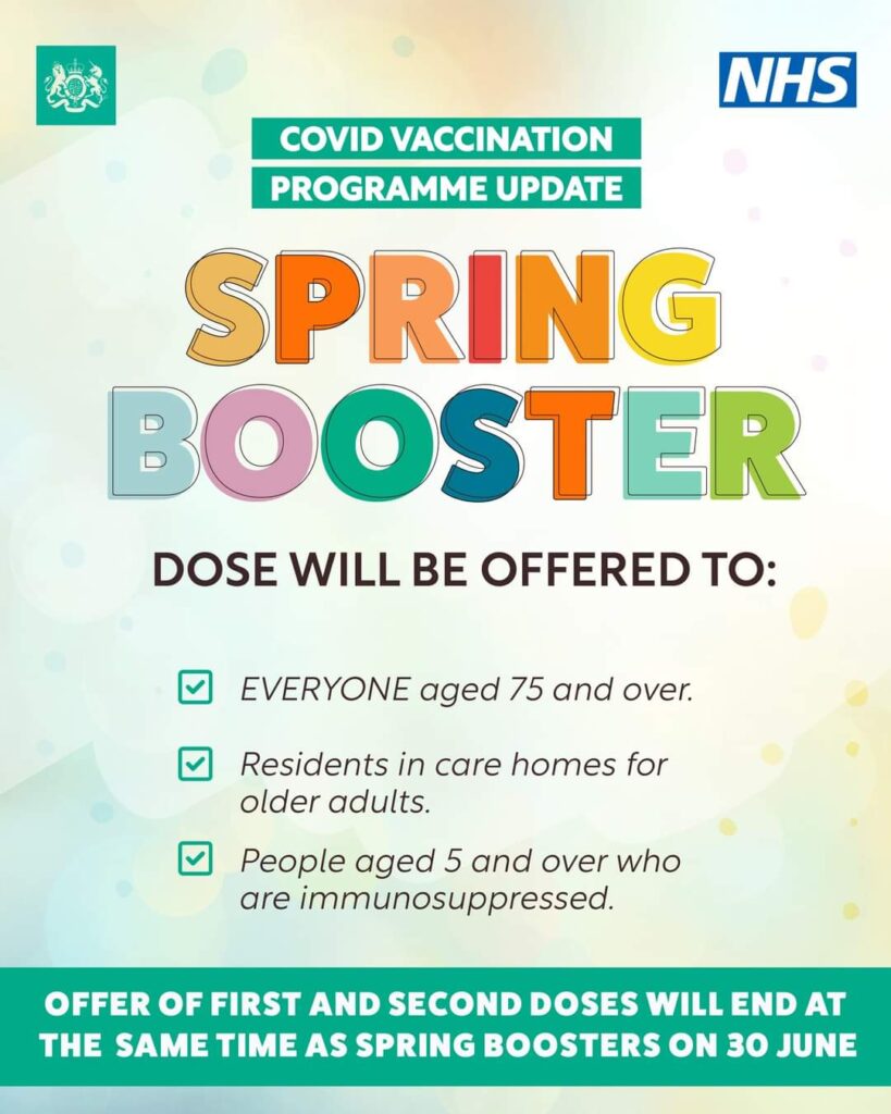 COVID19 vaccination spring boosters Rivermead Gate Medical Centre
