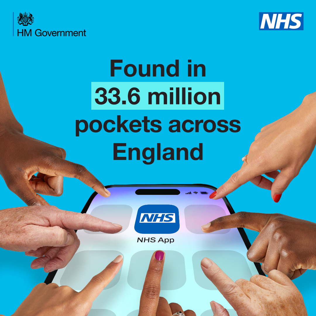 Found in 33.6 million pockets across England - NHS App